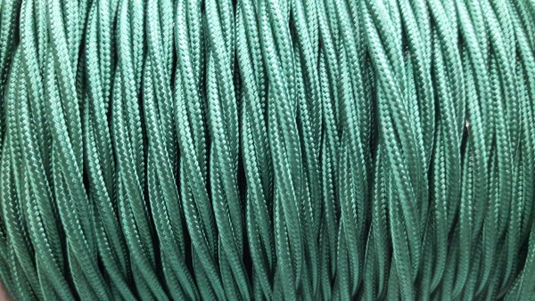 3 Core Braided Silk Lighting Flex Period Cable 0.75mm FOREST GREEN