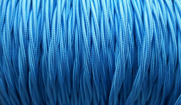 3 CORE BRAIDED FLEX CHANDELIER CABLE OCEAN BLUE 0.75MM