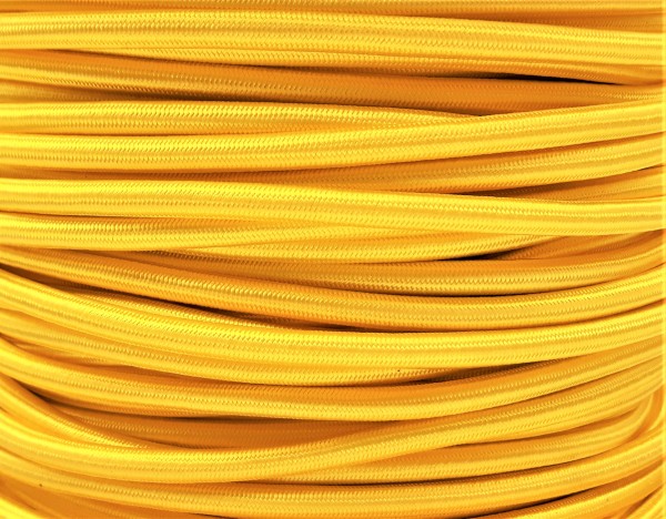 3 CORE ROUND OVERBRAID BRIGHT GOLD ELECTRIC CABLE .50MM