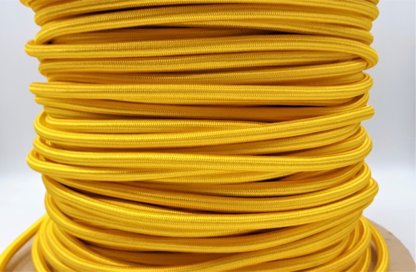 3 CORE ROUND OVERBRAID BRIGHT GOLD ELECTRIC CABLE .50MM