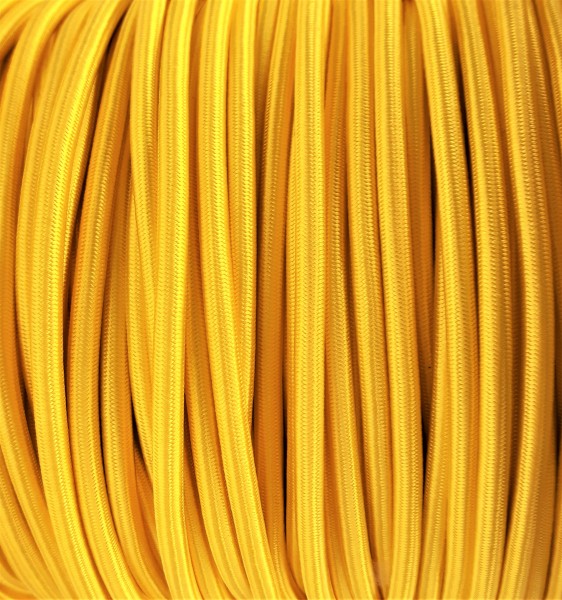 3 CORE ROUND OVERBRAID BRIGHT GOLD ELECTRIC CABLE .50MM