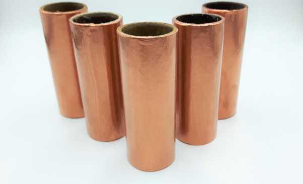 Copper Candle Tubes plain tube Card 75mm x 24mm 