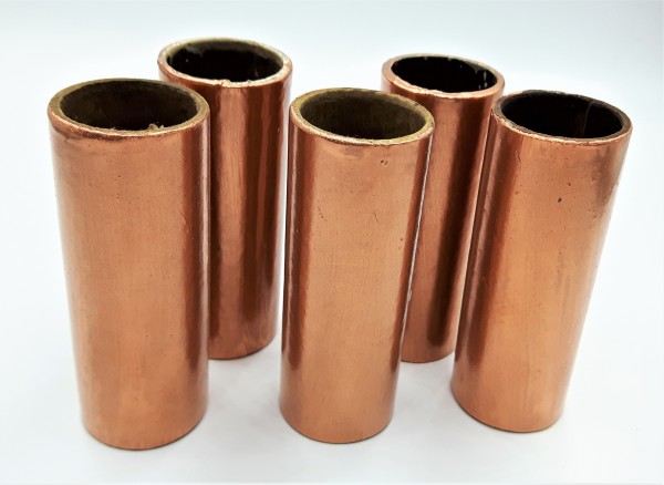 Copper Candle Tubes plain tube Card 75mm x 24mm 