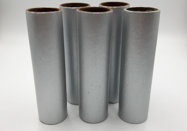 Silver Candle Tubes plain tube Card 100mm x 24mm  