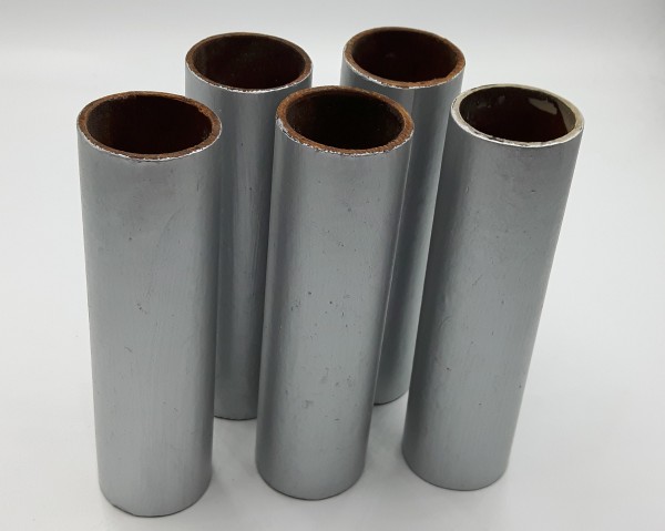 Silver Candle Tubes plain tube Card 100mm x 24mm  