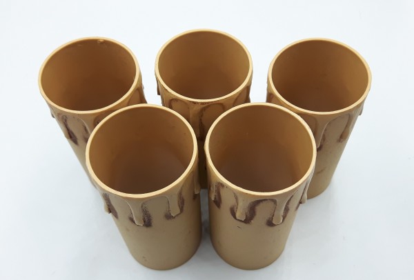 Candle Tubes-sleeves antique Drip Plastic 39mm x 85mm