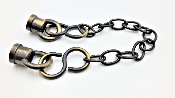 Closed Hoops With Centre Chain M10 Thread Brushed Antique