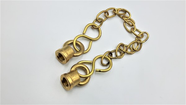 Closed Hoops With Centre Chain M10 Thread in brass finish