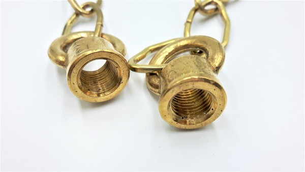 Closed Hoops and gothic Chain M10 Thread brass finish