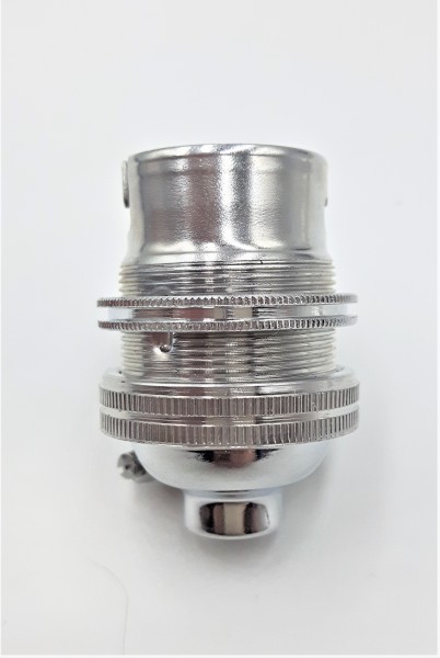 lamp holder BC - B22 chrome finish 10mm base thread