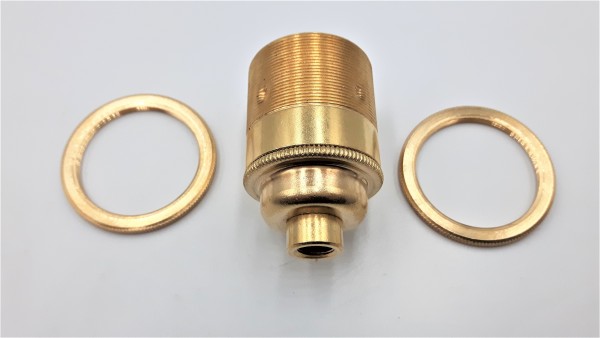 ES E27 Lamp Holder 3 Part Plus Shade Rings 10mm Thread