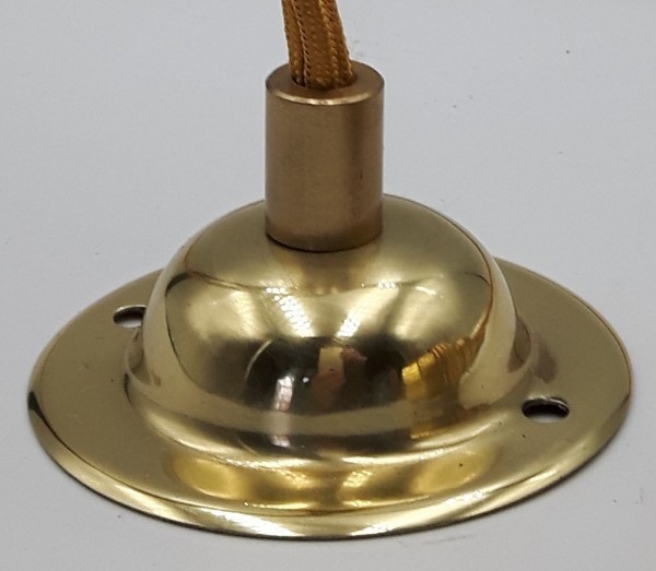 Brass Ceiling Plate Rose With B22 Lamp Holder Kit