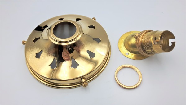 Angle lamp holder with 4 1~4 inch brass gallery BC - B22 