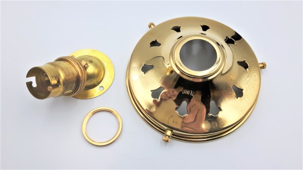 Angle lamp holder with 4 1~4 inch brass gallery BC - B22 