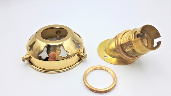 Angle Lamp Holder With 2 1~4 Inch Brass Gallery BC - B22 