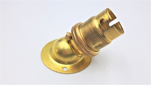 Angle Lamp Holder With 3 1~4 Inch Brass Gallery BC - B22  