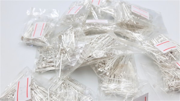 100 bright silver coloured Chandelier Pins 2mm pin head Various 16mm - 26mm lengths