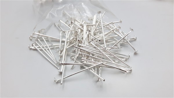 100 bright silver coloured Chandelier Pins 2mm pin head Various 16mm - 26mm lengths