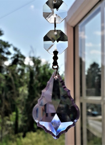 Crystal Sun Catcher Mauve with Clear Crystal Buttons