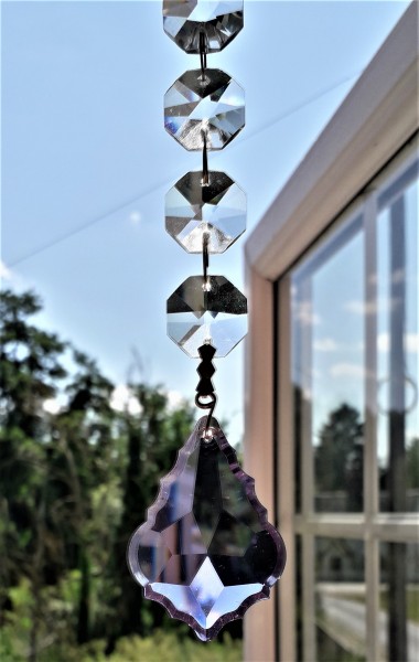 Crystal Sun Catcher Mauve with Clear Crystal Buttons