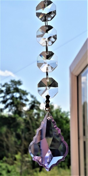 Crystal Sun Catcher Mauve with Clear Crystal Buttons