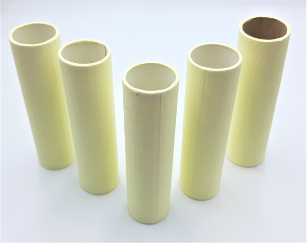 Candle Tubes Pale Yellow Tube Card 100mm x 24mm 