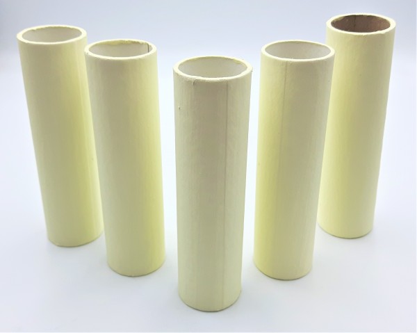 Candle Tubes Pale Yellow Tube Card 100mm x 24mm 