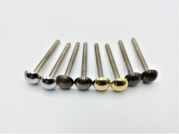 2 inch screws with dome caps in brass 13mm head