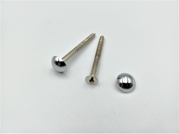 2 inch screws with dome caps in chrome 13mm head