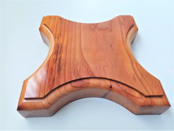 Wooden ceiling pattress or plinth Yew, ninja star 235mm