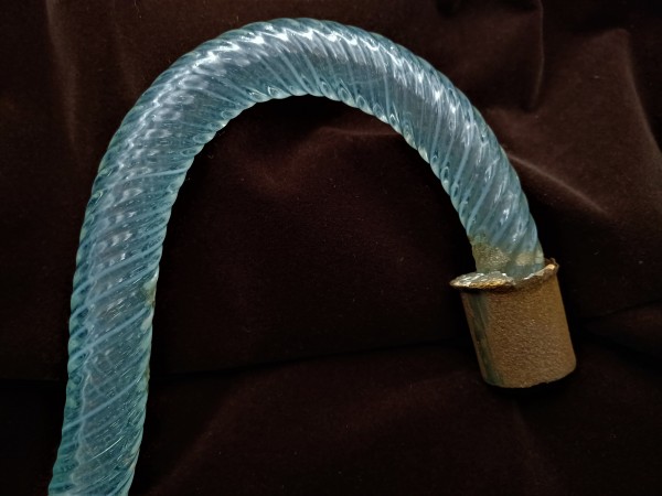 Antique Murano milky blue Glass Chandelier arm