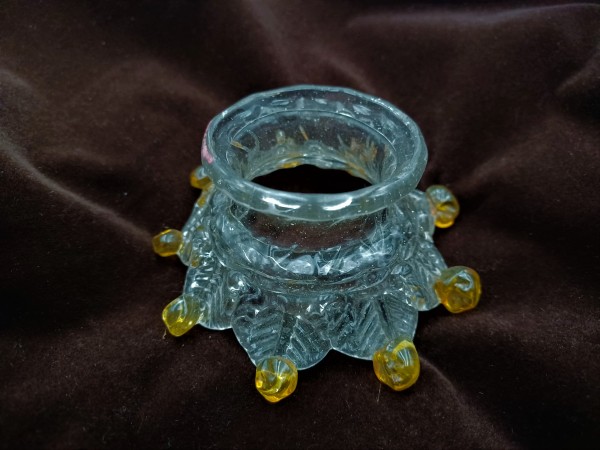 Venetian Chandelier Glass Collar With Amber Tips