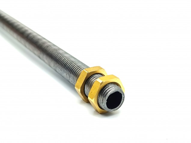 13mm Threaded Hollow Tube with 4 brass nuts
