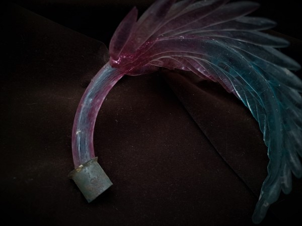Italian Chandelier glass Leaf blue and pink