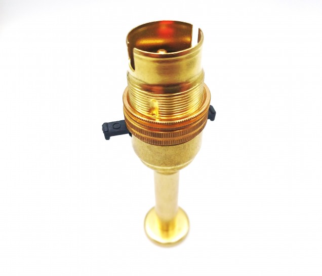 Switched Pedestal Lamp Holder B22 Brass Finish Four Heights 