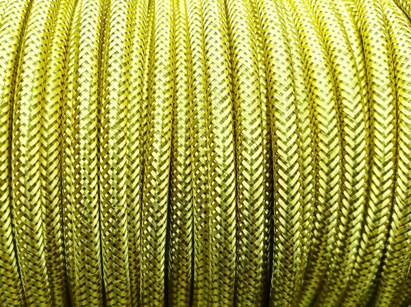 100 Metres of Braided Round metallic flex wire in Brass 3 core 0.50mm 