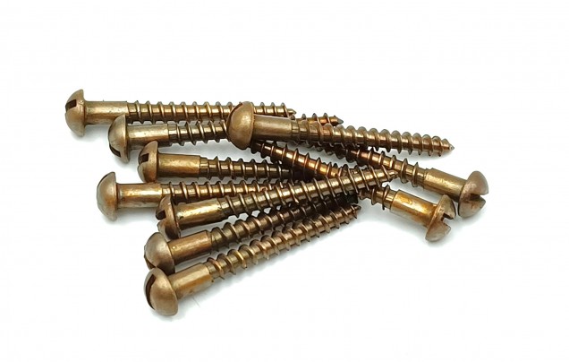 Wood screws antique brass dome flat head 
