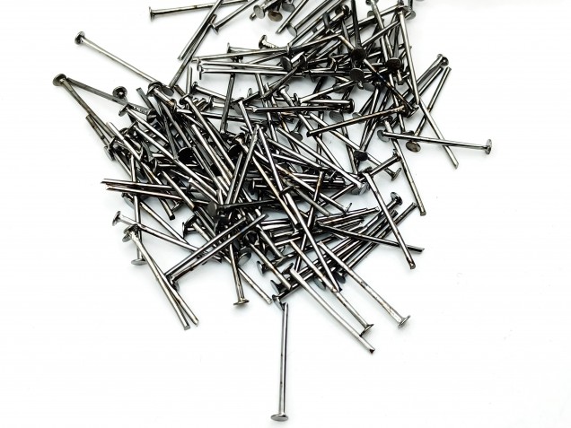 100 chandelier connecting pins aged black nickel 16mm x 0.8mm 2mm head 