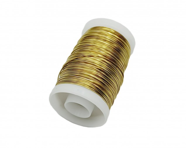 Chandelier wire gold coloured copper 0.5mm x 45 metres