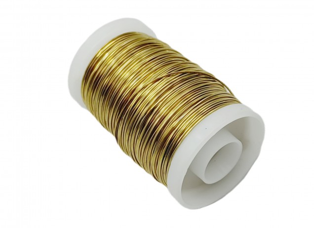 Chandelier wire gold coloured copper 0.5mm x 45 metres