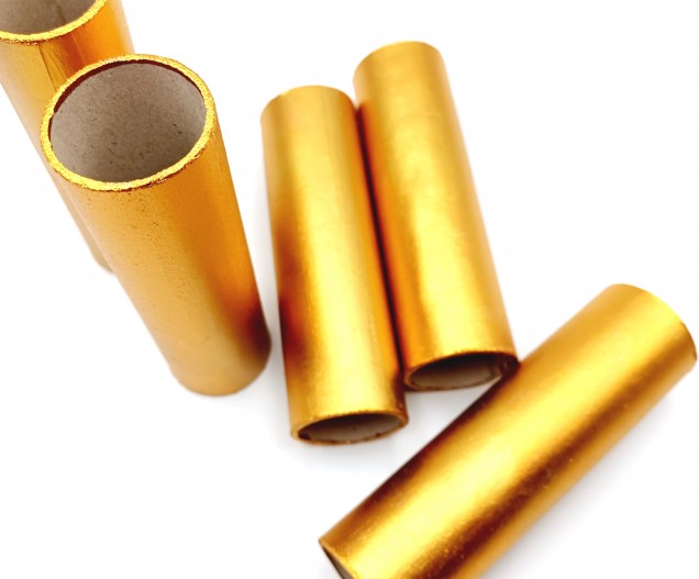Chandelier Candle Tubes antique gold Card 100mm x 26mm 