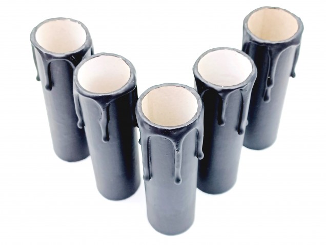 Chandelier Candle Tubes black Card 85mm x 26mm 