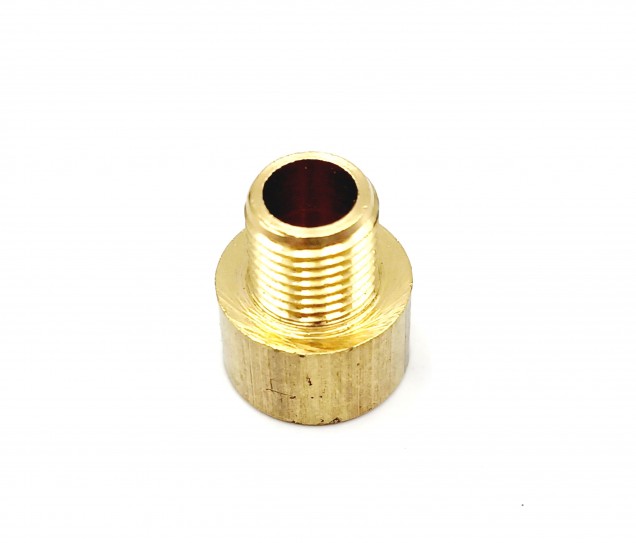 SOLID BRASS REDUCER 13MM FEMALE TO 10MM MALE