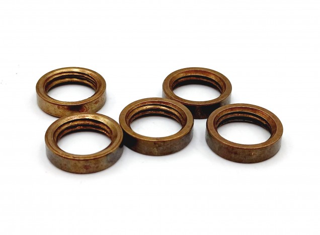 M10 solid brass ring nuts in antique brass