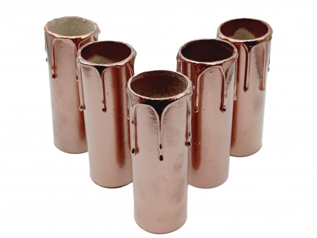 Copper Candle Tubes with drips Card 100mm x 32mm 