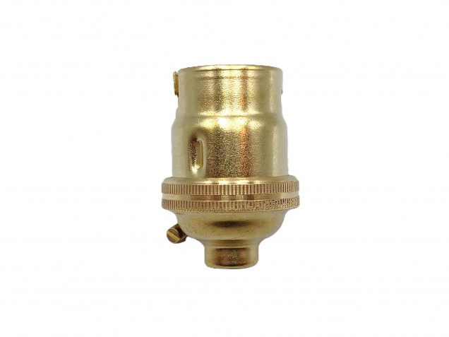 3 PART BRASS B22 - BC LAMP HOLDER PLAIN SKIRT