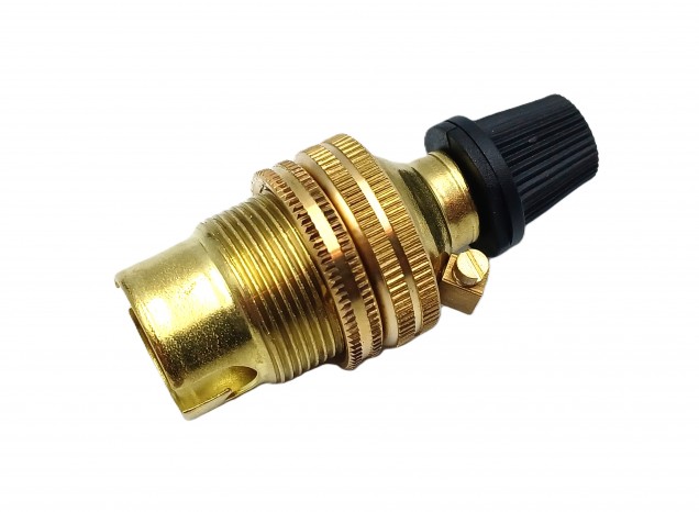 bulb - lamp holder with cord grip SBC - B15 BRASS