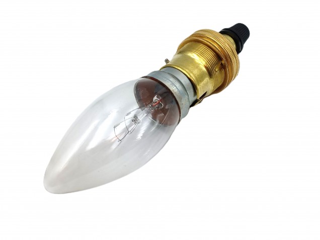 Brass bayonet cap bulb lamp holder with plastic cord grip B22