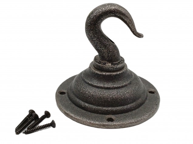 Chandelier hook heavy duty cast iron ceiling hook plate and screws