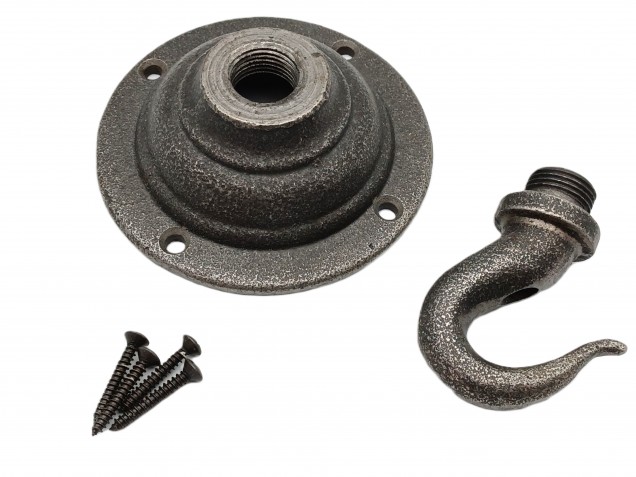 Chandelier hook heavy duty cast iron ceiling hook plate and screws